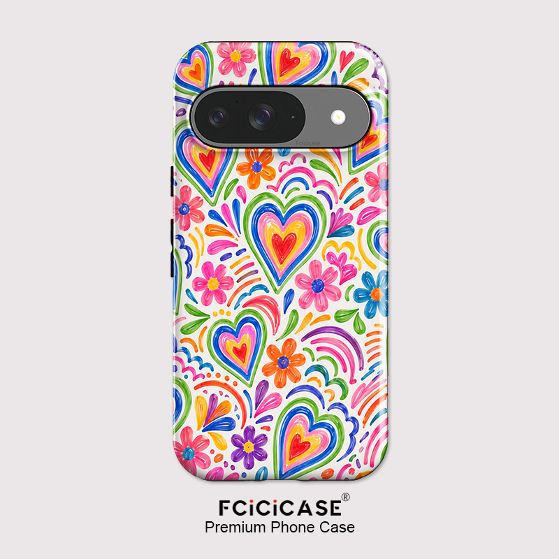 Matte Pc Case - Pixel 10A için Fcicicase Kalp Çiçek